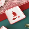 Plato y Juego de Cubiertos de Papá Noel Cosido Estilo Ins Nórdico, Plato Cerámico Estilo Occidental con Relieve para Condimentos, Forma Cuadrada Vintage