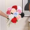 Rosa de simulación individual de tela de seda, arreglo floral para el hogar, boda, decoración de pared de rosas para el Día de San Valentín, flor de seda, flor artificial al por mayor