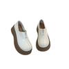 Zapatos de vestir individuales de estilo británico con punta redonda, nuevos de la temporada Primavera 2025, mocasines casuales versátiles, zapatos individuales de cuero suave retro con suela gruesa JK para mujer