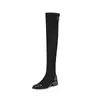 Nuevas Botas de Gamuza Hasta la Rodilla Elásticas Talla Grande 2024 Botas Delgadas 43 Costuras Comercio Exterior 33 Botas de Jinete Botas para Mujer