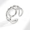 Anillo de piedra lunar de diseño nicho para mujer Anillo abierto avanzado GA con incrustaciones de diamantes anillo liso anillo para el dedo índice anillo francés de autodisciplina para mujer