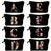 Bolsa de cosméticos de poliéster impermeable con letras de boda transfronterizas, bolsa de almacenamiento portátil con cremallera y cambio de papelería y artículos de tocador con forma de estrella
