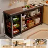 Estante de Almacenamiento para Cocina, Mesa Multifuncional de Piso de Múltiples Niveles para el Hogar, Ultra Estrecha, Mesa de Trabajo, Gabinete de Almacenamiento, Gabinete Lateral Estrecho