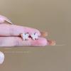 Pendientes de mariposa rosa con aguja de plata S925 para verano, elegantes y a juego con borlas largas. Pendientes de celebridades de Internet.