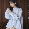2025 Nuevo Estilo Otoño Estilo Japonés Simple Cuello Mao Camisa de Manga Larga con Diseño Asimétrico Camisas de Color Puro Tops para Mujer
