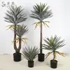 Planta Verde Artificial en Maceta Árbol Sangre de Dragón de Hoja Estrecha, Agave, Árbol de Yuca, Cola de Caballo Aguja de Hierro Girasol, Árbol de Hierro Decoración de Ventana