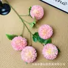 5 Cabezas de Crisantemos de Bola para Arreglos Florales de Ceremonia de Bodas, Bolas de Flores de Diente de León, Decoración del Hogar, Crisantemos de Ping Pong, Flores Artificiales para Bodas