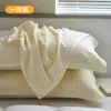 Novedad 2025, fundas de almohada de gasa de algodón puro, juego de dos, resistentes al aceite, fundas de almohada 100% algodón, absorbentes de sudor, transpirables, antideslizantes y que no se caen