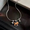 Nuevo Collar con Colgante de Pony de Circonita Estilo Chino, Estilo Palacio Retro, Cadena Elegante para Clavícula, Joyería de Lujo Ligero de Alta Gama al por Mayor