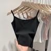 Camisola com Decote em U e Laço de Renda Estilo Europeu para Mulheres, Peça Externa de Verão, Top Base Anti-Exposição, Camiseta Regata Slim Fit Estilo Puro Desejo