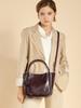 Bolso de Hombro Cruzado de Cuero de Vaca tipo Cesta 2026 Nuevo Modelo Bolso de Mano de Cesta Vegetal de Alta Gama Bolso Cubo de Moda