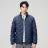 Nova Jaqueta Leve de Penas Feminina Inverno 90 Penugem de Pato Branco Jaqueta Shell Forro Casual Quente com Capuz Casaco de Penas Masculino