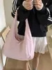 Bolsa de Lona para Mulheres, Grande Capacidade, Novo Modelo 2025, Versátil de Verão Simples Bolsa de Ombro e Axila, Bolsa Tote para Aula de Estudante Universitário