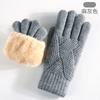 Luvas de Tricô Femininas para Outono e Inverno, Mais Vendidas da Amazon, Camada Dupla com Forro de Fleece, Espessas, à Prova de Vento, Quentes, Luvas com Tela Sensível ao Toque para Proteção contra o Frio