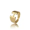 Joyería europea y americana moda creativa anillo de 26 letras inglesas dorado apertura ajustable anillo de temperamento para dama