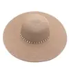 Sombrero de Paja Plegable de Ala Ancha Estampado Estilo Étnico Decoración para Mujer Protección Solar de Verano Sombrero para el Sol Sombrilla de Vacaciones Playa