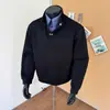 Sudadera de dos piezas estilo americano transfronteriza de cuello alto medio para hombre, colección de otoño, peso pesado, estructurada, de alta gama, prenda exterior de diseño nicho
