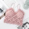 Top Tubo de Renda com Flores para Meninas Bonitas, Sutiã com Alça nas Costas, Roupa Íntima Respirável, Amiga da Pele, Anti-Exposição, Sutiã de Compressão para Mulheres
