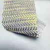 Tejido de Malla con Patrón de Espiga de Trigo con Estampado Completo Dorado, Tejido de Malla Elástica de Espiga para Decorar Vestidos de Escenario y Desfile de Moda