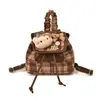 Mochila Mini Infantil a Cuadros Retro 2026 Estilo Coreano Bolso Accesorios Streetwear Femenino Elegante Versátil para Padres e Hijos Mochila Escolar