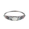 Plata Esterlina 925 Jade Hetian Jade Blanco Flor de Ciruelo Antigua Pulsera Abierta para Mujer Pulsera Estilo Corte Estilo Étnico
