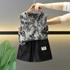7853 Conjunto de Verano para Niños 2026 Nuevo Chaleco sin Mangas Fresco y Elegante para Niños Conjunto de Dos Piezas Ropa de Verano para Bebé de Moda