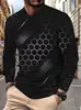 Camiseta masculina de manga longa com blocos de cor, nova moda Amazon para comércio exterior, disponível para dropshipping no AliExpress