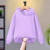 Versão coreana de suéter com capuz de outono novo para crianças grandes, simples, cor sólida, versátil, moda, suéter com capuz estiloso