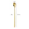 Cuchara de Acero Inoxidable 304 Estilo Coreano Mango Largo Cuchara para Hielo Cuchara para Mezclar Bar Alto Valor de Color Cuchara Larga para Mezclar Miel
