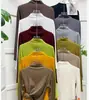 Cor de Chá de Leite Gola Alta Meia Gola Lã Escovada Camada Base Quente Feminina Outono e Inverno Nova Blusa Camiseta Elegante de Manga Longa Slim-Fit