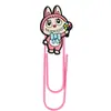 Marcador de Libros de Dibujos Animados Pvc Labubu Transfronterizo Clip de Papel Metálico DIY Suministros de Oficina Clip de Papel Grande Creativo Lindo