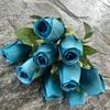 Flanela 9 cabeças pequeno Botão de Rosa artificial decoração de casamento decoração de casa buquê de rosas sala de estar flor artificial macia flor falsa