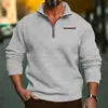 Estación Independiente 2025 Talla Grande Invierno Terciopelo Media Cremallera Cuello Alto Suéter Color Sólido Casual Sudadera Tendencia Transfronteriza para Hombre