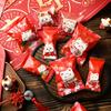 Bolsa de embalaje crujiente con forma de copo de nieve de Año Nuevo, máquina para sellar galletas de gato de la suerte rojo, bolsa para hornear turrón, bolsa de dulces al por mayor