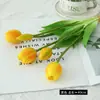 Buquê de Tulipas de Borracha Macia de Alta Simulação Transfronteiriço Flores Artificiais Enfeites para Decoração de Casa e Casamento Produtos Acabados de Alta Qualidade