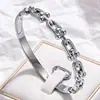 Pulsera de Acero de Titanio Ultra-Minimalista Hebilla en Forma de U Herradura Venta Caliente Transfronteriza para Mujer Pulsera de Acero Inoxidable Pulido Electrochapado