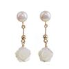 Pendientes de camelia Mori de súper hada, exquisitos y suaves, con dulce temperamento, largos, sin orejas, con clip de perla para mujer