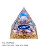 Pirâmide de Bola de Cristal Natural 5/6/8cm Ornamento de Mesa Chakra Cascalho Colorido Pirâmide de Resina Epóxi