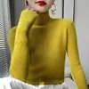 Nuevo Suéter Elegante de Punto Fino para Mujer, Estilo Primavera 2025, Cuello Semi-Alto Regular, Ajustado, Directo del Fabricante