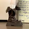 Botas largas para personas menudas con piernas gruesas, nuevo estilo otoño temprano e invierno 2026, botas de montar negras de caña alta con suela gruesa