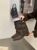 Nuevas Botas Vaqueras Retro Europeas y Americanas para Mujer Otoño/Invierno 2026 con Aumento de Altura, Punta Cuadrada, Hebilla de Cinturón y Diseño de Pierna de Pantalón