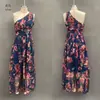 Marca independente europeia e americana nova coleção de verão 2026: vestido de impressão digital feminino transfronteiriço, elegante e estiloso, sem mangas e ombro a ombro