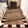 Alfombra Sencilla a Cuadros para Mesita de Noche, Alfombra de Dormitorio, Alfombra de Bucle para Habitación, Manta Grande para Toda la Mesita de Noche, Suministro Directo de Fábrica