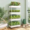 Cesta de plantación de verduras para el hogar multicapa cocina balcón plantación de verduras carrito pequeño estante de almacenamiento estante de almacenamiento para huecos maceta pintura de colores