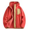 Jaqueta de Lã de Alto Padrão com Cor Contrastante para Homens e Mulheres, Novo Moletom Cardigan com Capuz Espesso e Forrado de Lã para Outono e Inverno, Casal