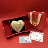 Insignia Corporativa Personalizada Logo Oro Puro 999 Pastel de Corazón Dulce Regalo de Confesión para Novia Lote de Oro Shuibe