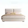 Cama matrimonial de lujo ligero estilo italiano, moderna y simple, cama grande tapizada para dormitorio principal del hogar, cama de bodas, duradera para dormitorios de tamaño pequeño