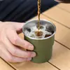 Copo de passo de ondulação de camada única 304 Xícara de café de aço inoxidável Alça de acampamento ao ar livre Copo Ins Copo de alça de alto valor de cor