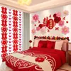 Flores de Abanico de Papel Decoración Creativa de Habitación de Boda Set de Decoración de Boda para Lados Masculino y Femenino Arreglo de Fondo de Mesita de Noche de Dormitorio Set Simple y Elegante