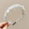 Estilo Coreano Verão Faixa de Cabeça Alta Caveira para Lavar o Rosto Feminina Estilo Luxo Leve de Alta Qualidade com Dentes Faixa de Cabelo Prendedor de Cabelo Fofo de Esponja